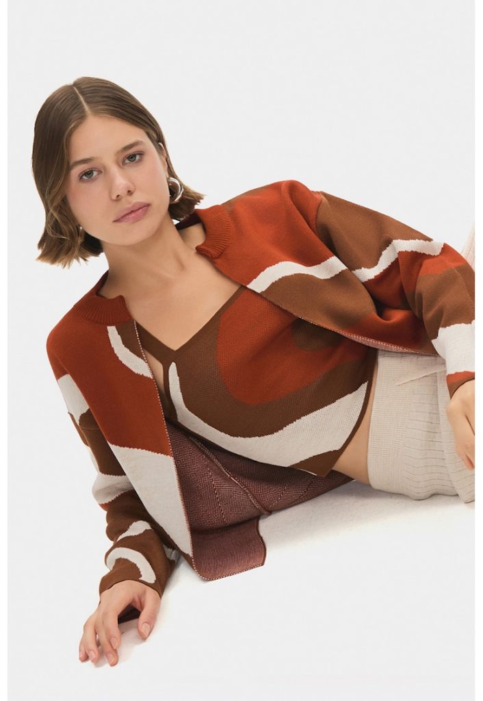 Set de top crop si cardigan-FEMEI-