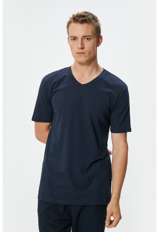Set de tricouri slim fit cu decolteu in V - 2 piese-BARBATI-