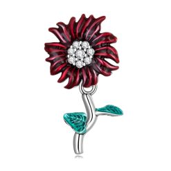 Talisman de argint Red Sunflower-Talismane >> Talismane din Argint (toate)