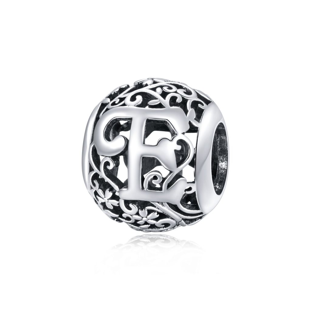 Talisman din argint Alphabet Letter E-Talismane