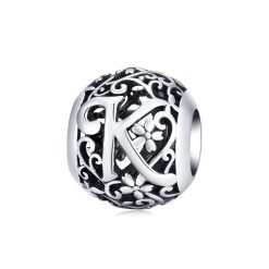 Talisman din argint Alphabet Letter K-Talismane