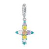Talisman din argint Flowered Cross-Talismane >> Talismane din Argint (toate)