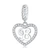 Talisman din argint Heart Letter B-Talismane >> Talismane din Argint (toate)