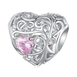 Talisman din argint Pink Love Heart-Talismane >> Talismane din Argint (toate)