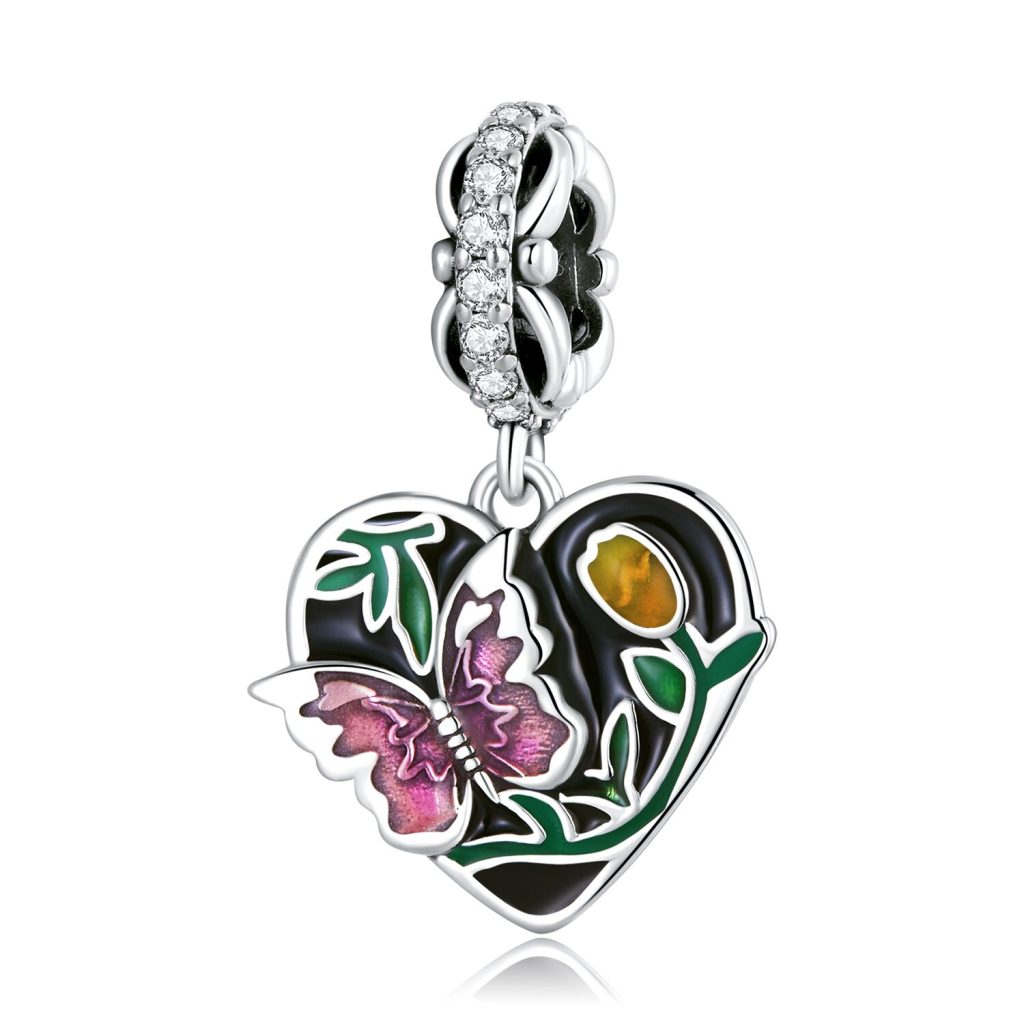 Talisman din argint Purple Butterfly-Talismane >> Talismane din Argint (toate)