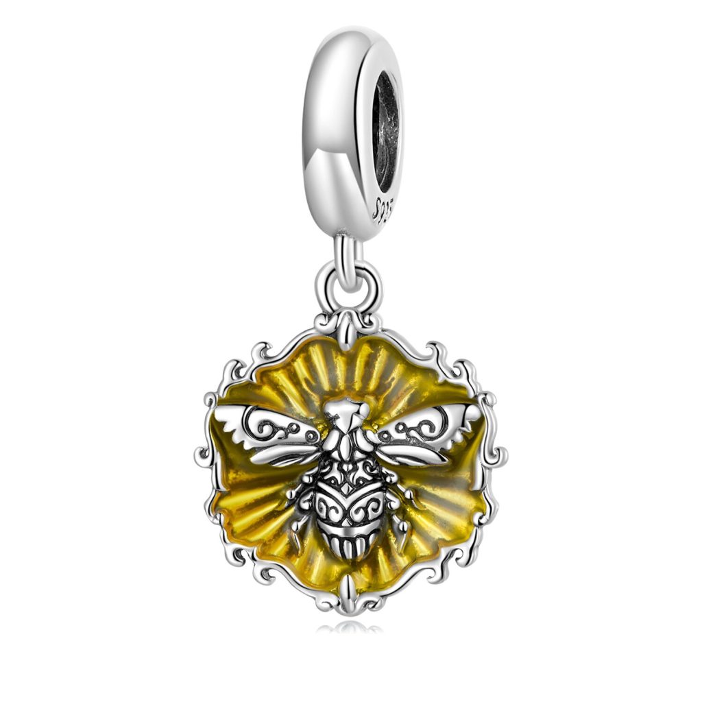 Talisman din argint Yellow Comb Bee-Talismane >> Talismane din Argint (toate)