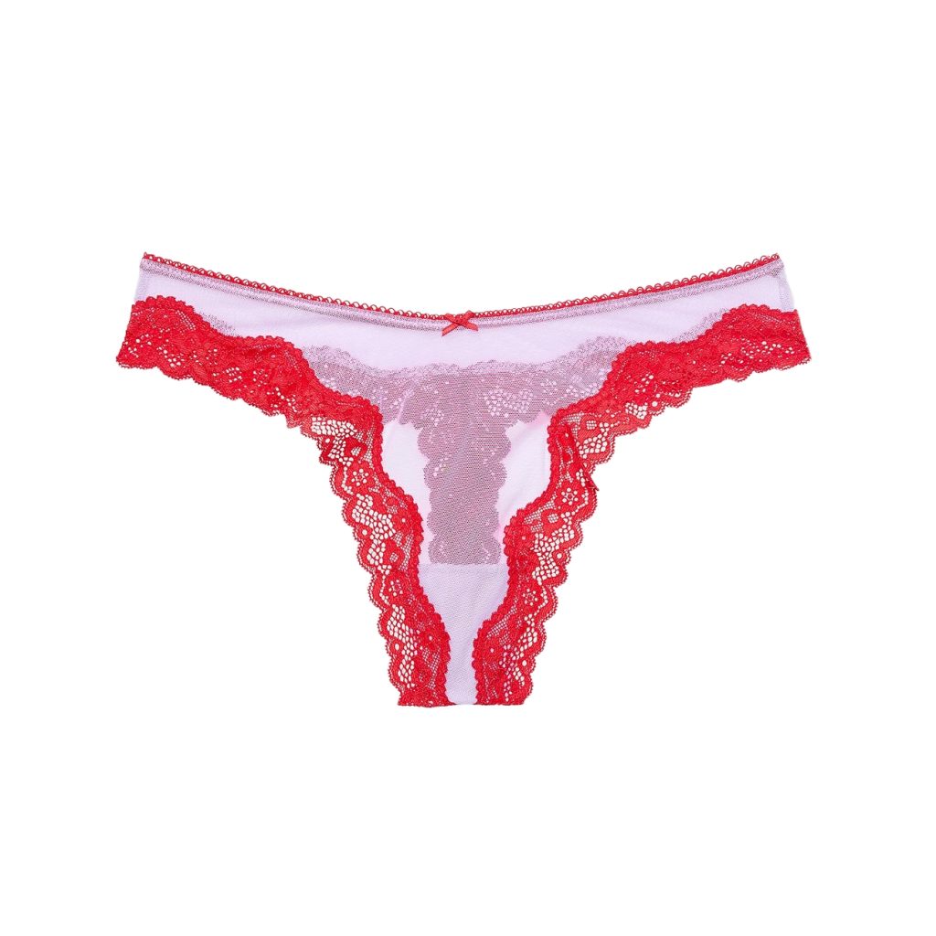 Tease mesh lace-trim high-leg thong panty m-Imbracaminte-Lenjerie intima