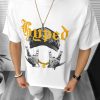 Tricou barbati alb  cu imprimeu  oversize Y171 24-4.1-Tricouri