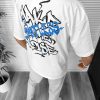 Tricou barbati alb  cu imprimeu pe spate  oversize 11814 22A-2.3-Tricouri