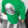 Tricou barbati verde  cu imprimeu pe spate  oversize 11821  O1-3.2-Tricouri