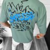 Tricou barbati vernil  cu imprimeu pe spate  oversize 11814   D3-4.1-Tricouri