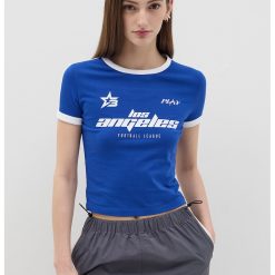 Tricou crop cu croiala slim-fit-FEMEI-