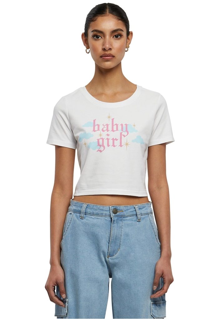 Tricou crop unisex cu imprimeu text-FEMEI-