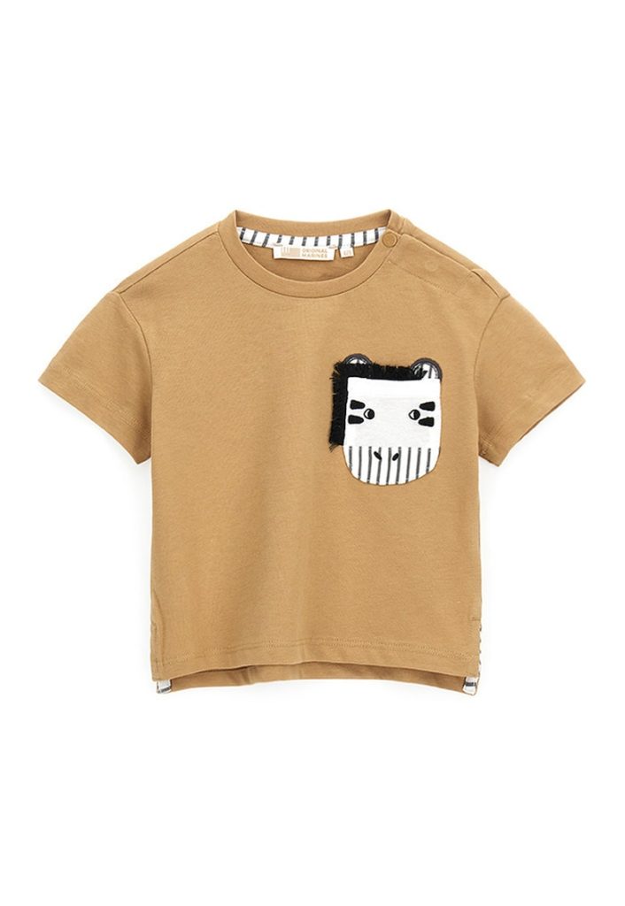 Tricou cu decolteu la baza gatului si buzunar pe piept-BAIETI-IMBRACAMINTE/Tricouri si maiouri