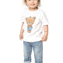 Tricou cu decolteu la baza gatului si imprimeu-BAIETI-