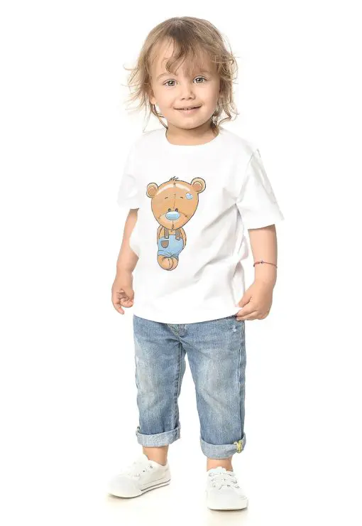 Tricou cu decolteu la baza gatului si imprimeu-BAIETI-