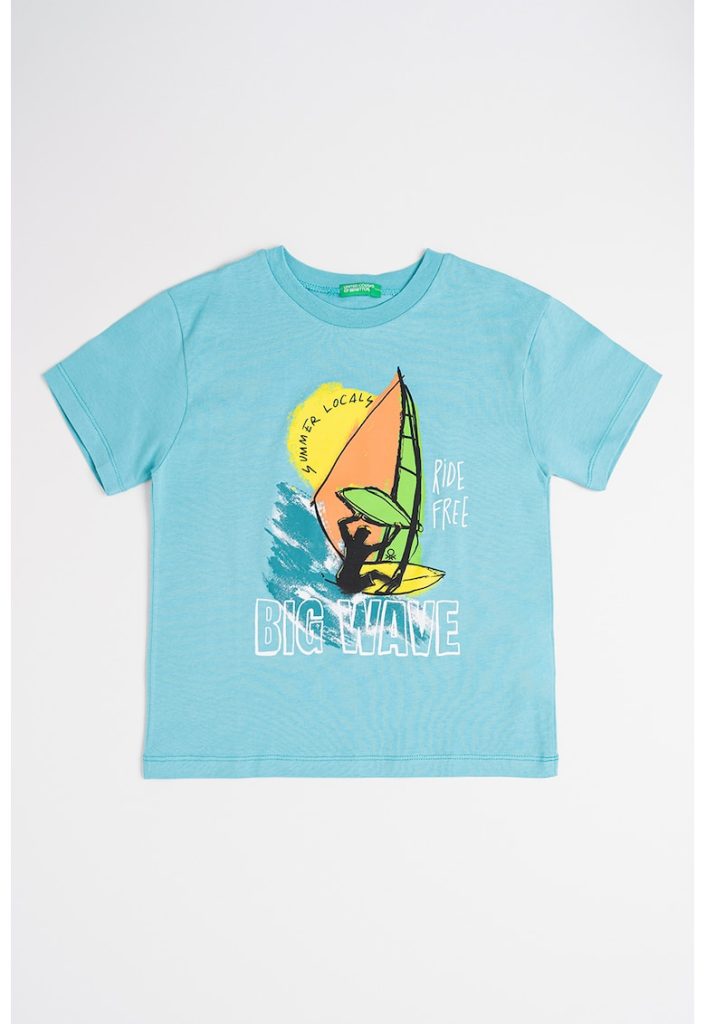 Tricou cu decolteu la baza gatului si imprimeu-BAIETI-IMBRACAMINTE/Tricouri si maiouri
