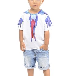 Tricou cu decolteu la baza gatului si imprimeu grafic-BAIETI-