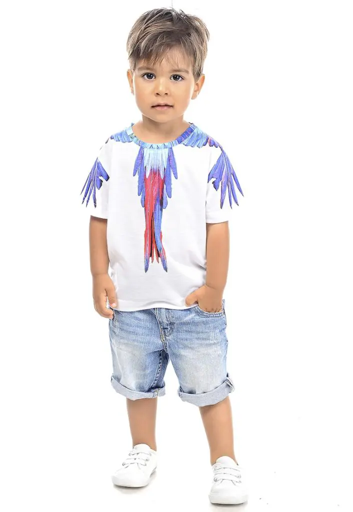 Tricou cu decolteu la baza gatului si imprimeu grafic-BAIETI-