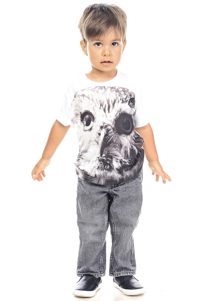 Tricou cu decolteu la baza gatului si model foto-BAIETI-