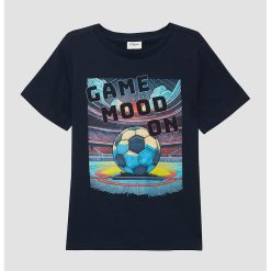 Tricou cu decolteu la baza gatului si model grafic-BAIETI-IMBRACAMINTE/Tricouri si maiouri