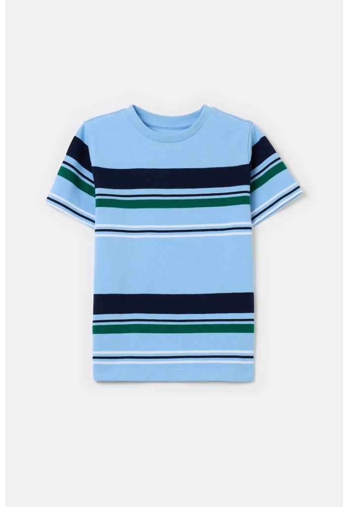 Tricou cu decolteu la baza gatului si model in dungi-BAIETI-IMBRACAMINTE/Tricouri si maiouri