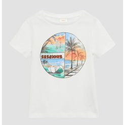 Tricou cu decolteu rotund si imprimeu tropical-BAIETI-IMBRACAMINTE/Tricouri si maiouri