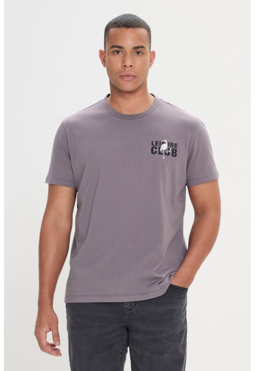 Tricou cu detaliu text-BARBATI-
