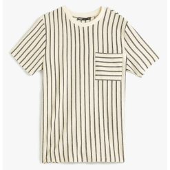 Tricou cu dungi si buzunar pe piept-BARBATI-