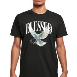 Tricou cu imprimeu contrastant pe partea din fata-BARBATI-