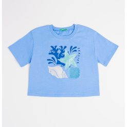 Tricou cu imprimeu grafic-FETE-IMBRACAMINTE/Tricouri si maiouri