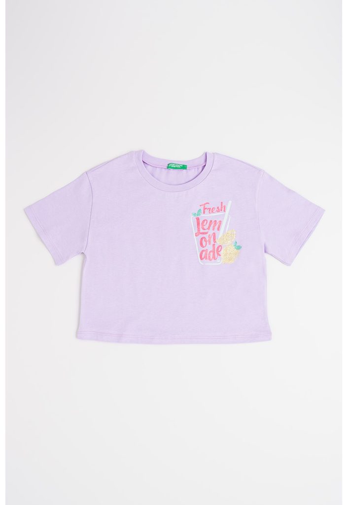 Tricou cu imprimeu grafic-FETE-IMBRACAMINTE/Tricouri si maiouri