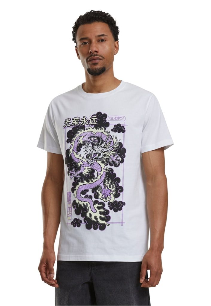 Tricou cu imprimeu grafic pe partea din fata-BARBATI-