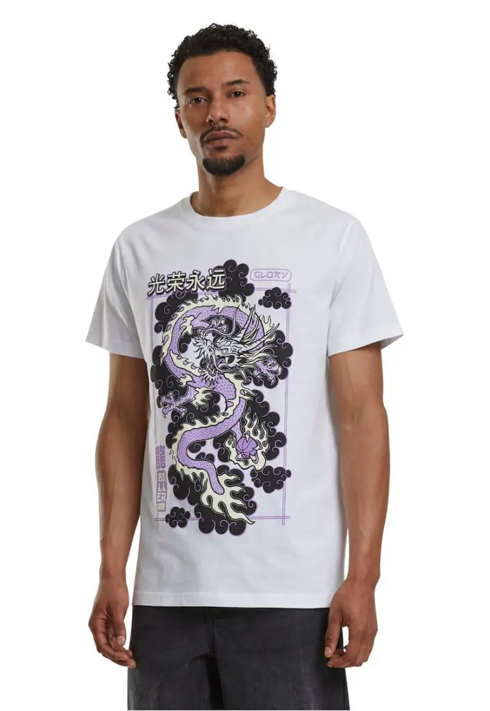 Tricou cu imprimeu grafic pe partea din fata-BARBATI-