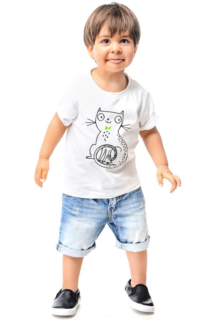 Tricou cu imprimeu pisica-FETE-