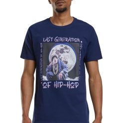 Tricou cu imprimeu si decolteu la baza gatului-BARBATI-