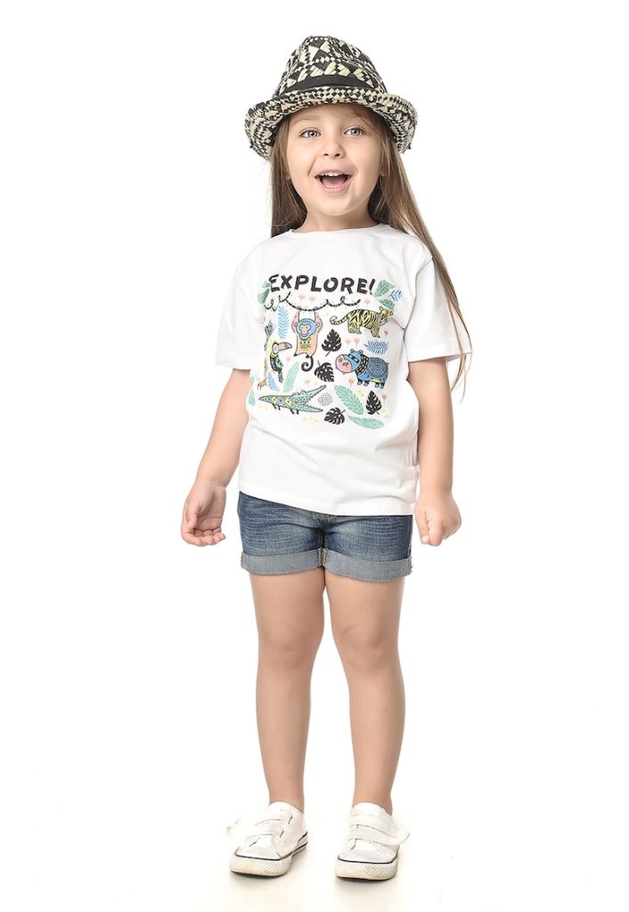 Tricou cu imprimeu si maneci cazute-BAIETI-