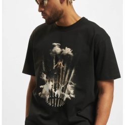 Tricou cu imprimeu si maneci cazute-BARBATI-