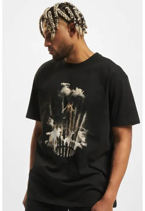 Tricou cu imprimeu si maneci cazute-BARBATI-