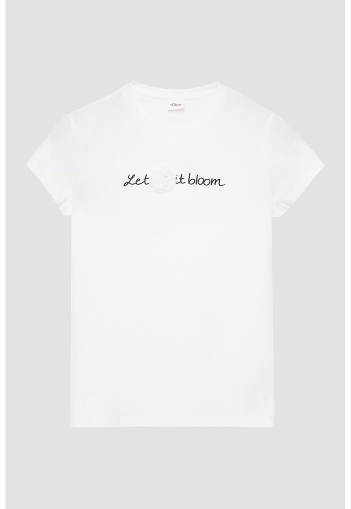 Tricou cu imprimeu text-FETE-IMBRACAMINTE/Tricouri si maiouri