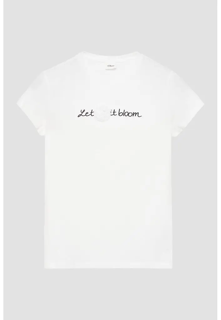 Tricou cu imprimeu text-FETE-IMBRACAMINTE/Tricouri si maiouri