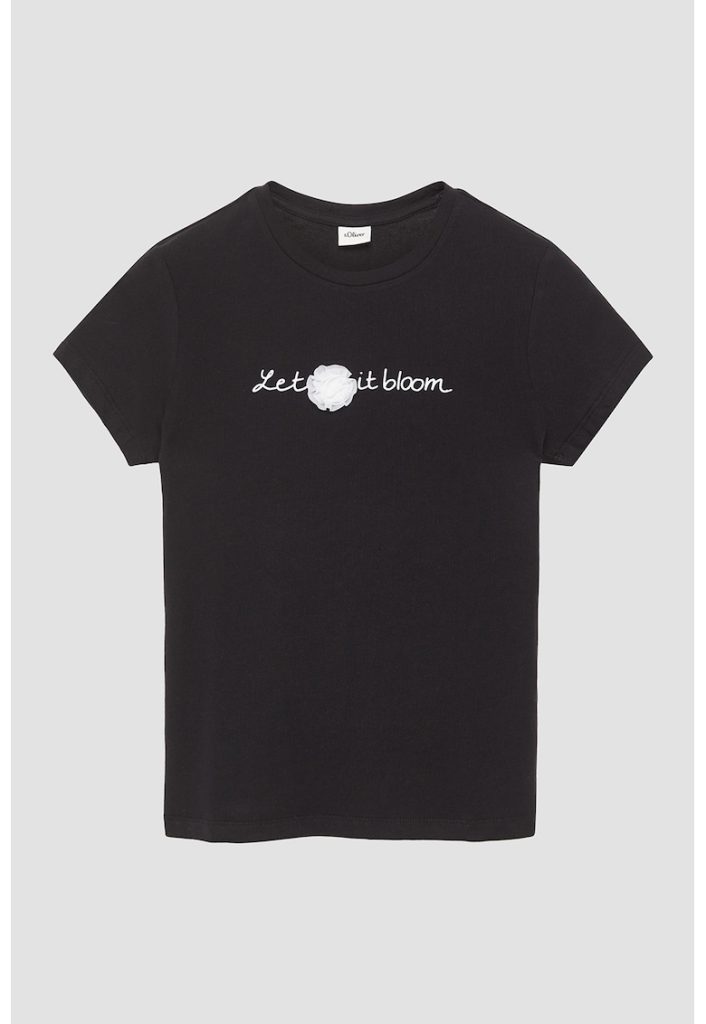 Tricou cu imprimeu text-FETE-IMBRACAMINTE/Tricouri si maiouri