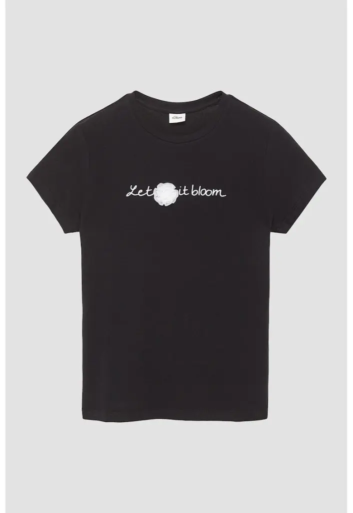 Tricou cu imprimeu text-FETE-IMBRACAMINTE/Tricouri si maiouri