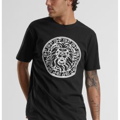 Tricou cu model text si imprimeu grafic-BARBATI-