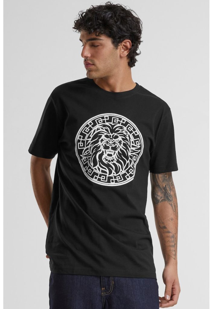 Tricou cu model text si imprimeu grafic-BARBATI-