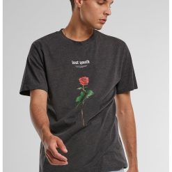 Tricou de bumbac cu decolteu la baza gatului-BARBATI-