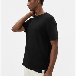 Tricou de bumbac cu decolteu la baza gatului-BARBATI-