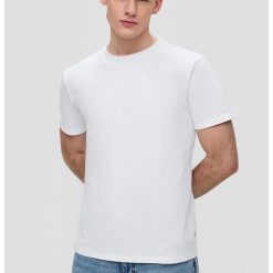 Tricou de bumbac cu decolteu la baza gatului-BARBATI-IMBRACAMINTE/Tricouri si maiouri