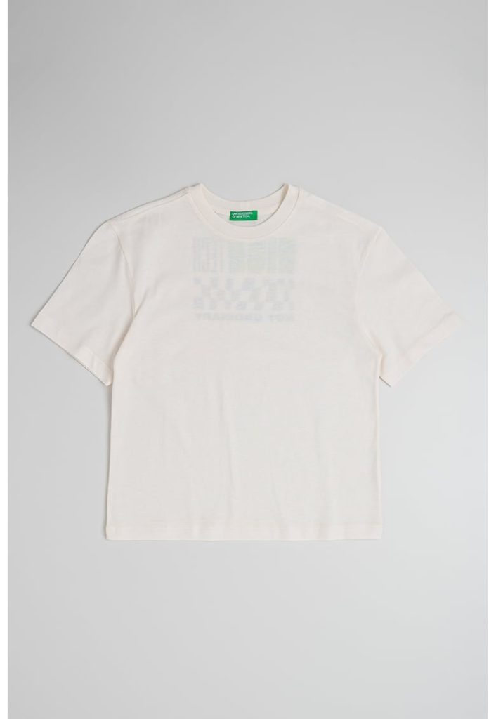 Tricou de bumbac cu decolteu la baza gatului si imprimeu-BAIETI-IMBRACAMINTE/Tricouri si maiouri