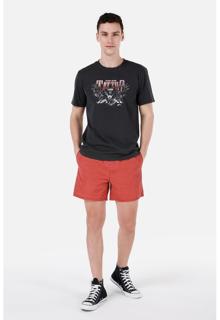 Tricou de bumbac cu imprimeu-BARBATI-